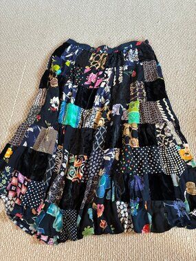 EveryWear Mixed Media Pattern Multicolored Maxi Skirt Medium